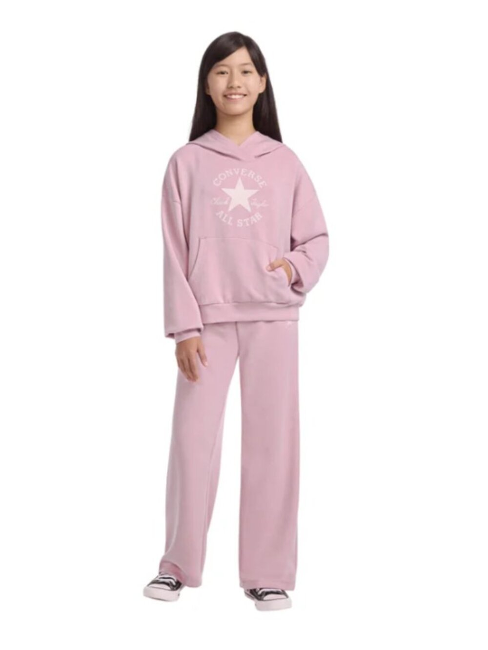 Converse All Star Youth 2-piece Set Hoodie pant Set Pink Size S 7/8